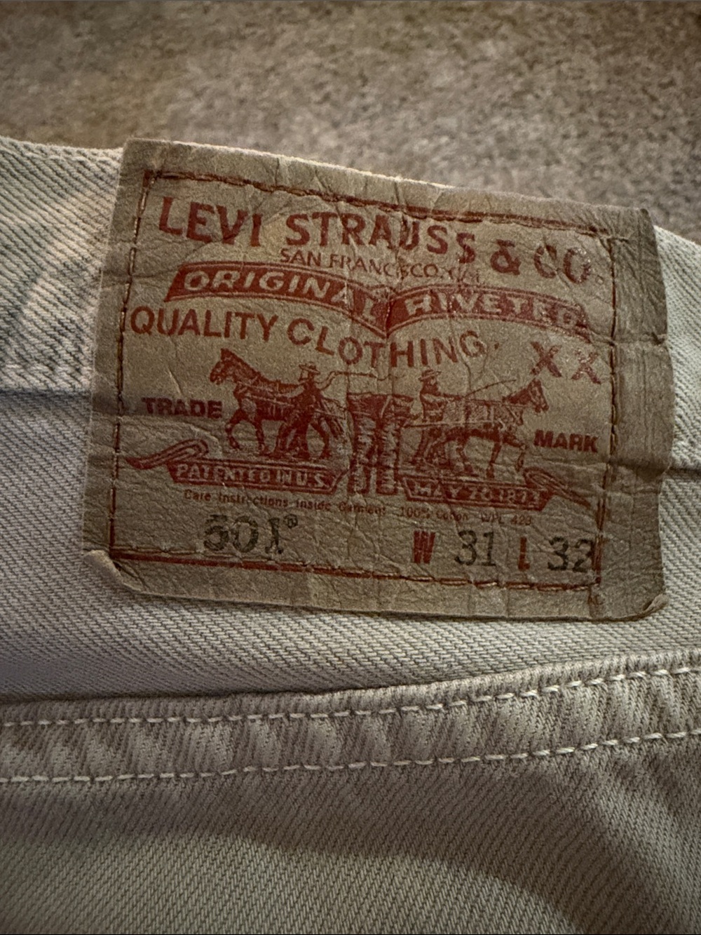 Levi's Men's Straight Jeans in Light Beige with Red Label